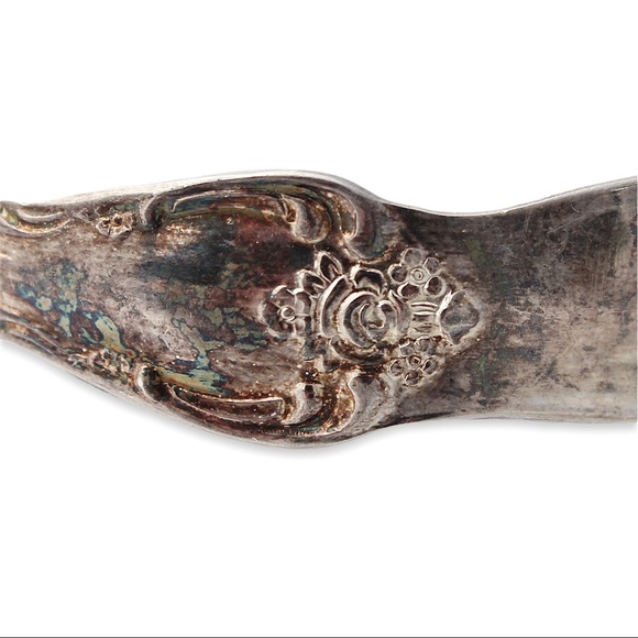 Vintage Wm. A. Rogers Oneida Spoon Cuff Bracelet Silver Plate Blank ID Style - Picture 3 of 5